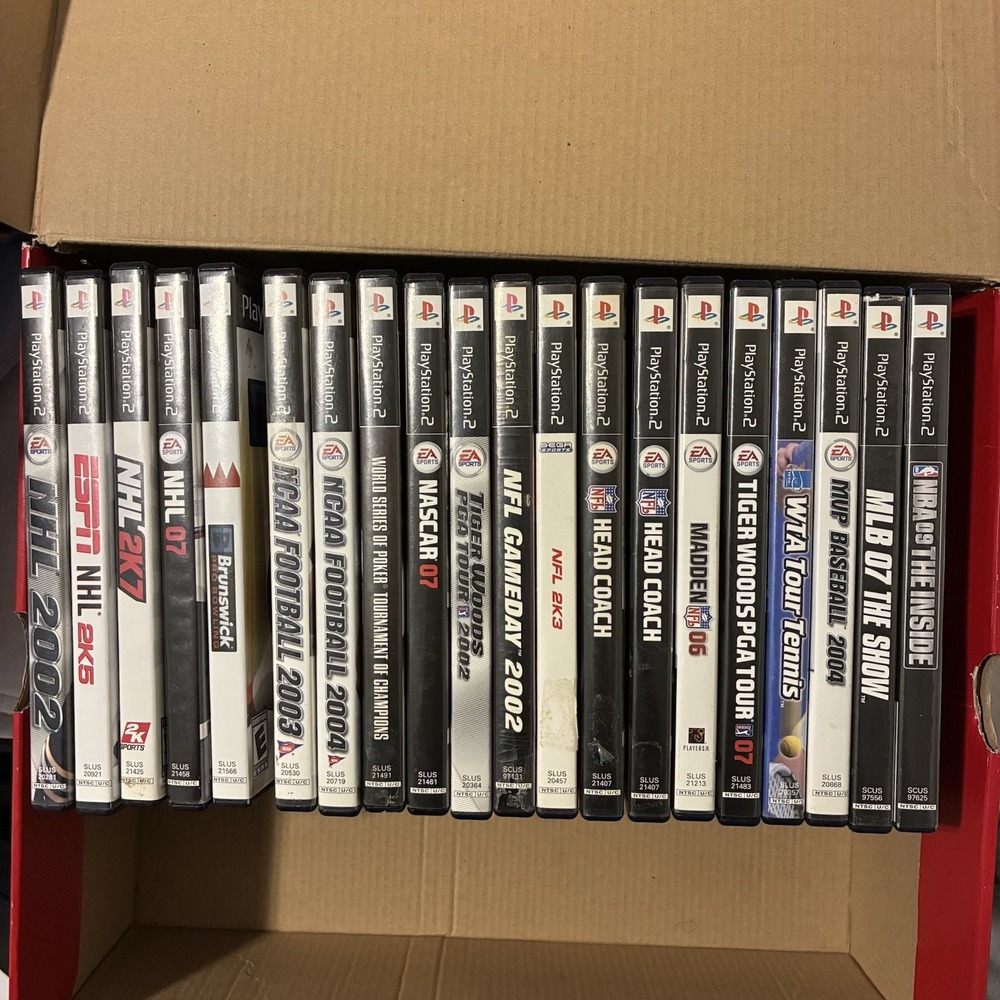 PS2 Game Lot 20+ Sports Titles Madden NCAA NHL MLB Tested Complete PlayStation 2